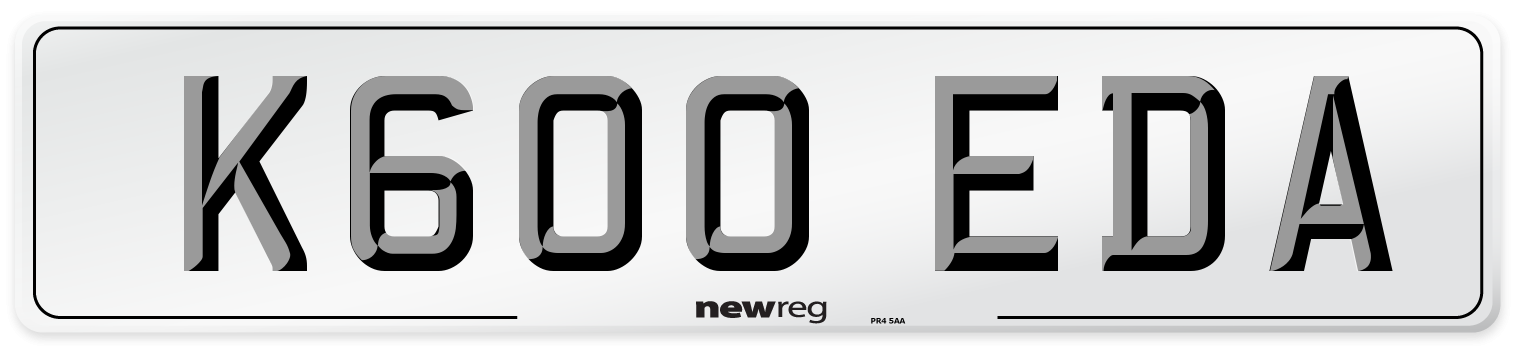 K600 EDA Number Plate from New Reg